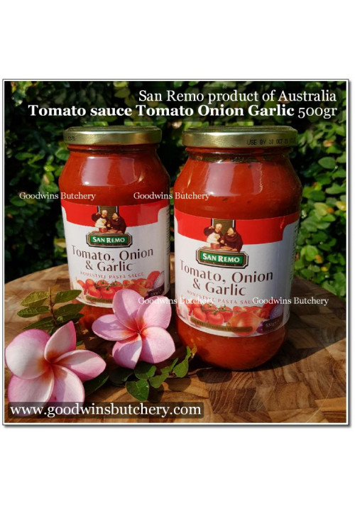 Sauce tomato SANREMO Australia TOMATO ONION & GARLIC 500g
